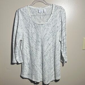 Chicos Weekends Size 2 Marled Long Sleeve Tunic Top